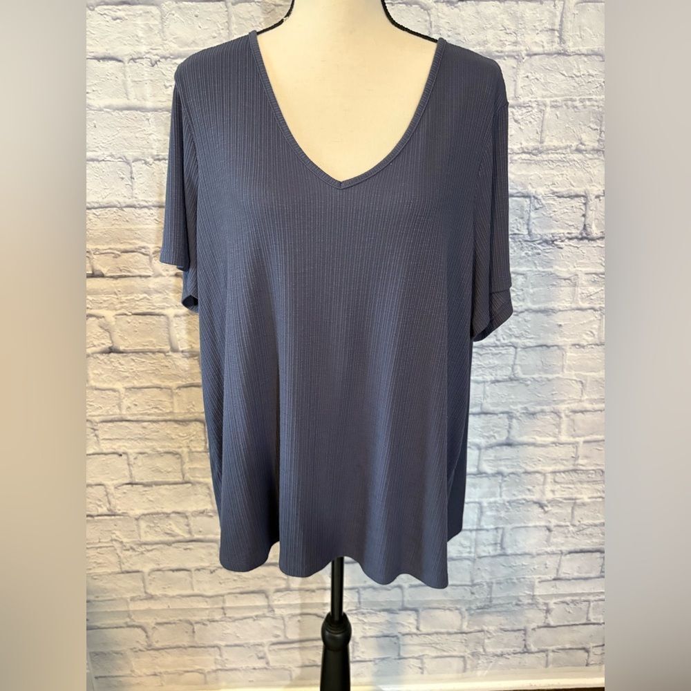 Old Navy Short Sleeve V-Neck Top - Dark Blue